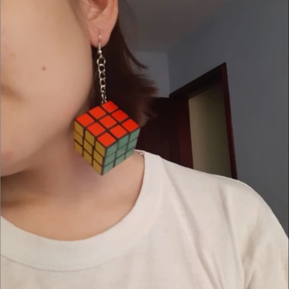 Rubik’s Cube “So Cute” Hanging Earrings! - Picture 4 of 11